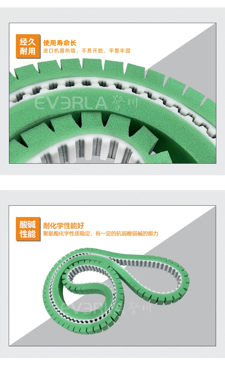 PU同步帶加綠色發(fā)泡PU